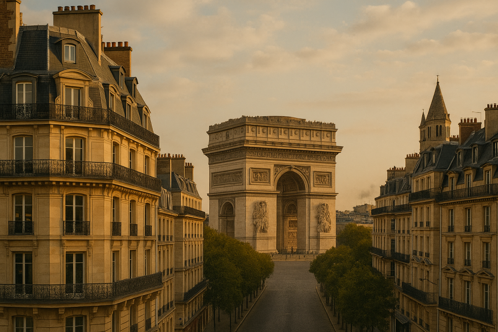 Pariisi 4 Pariisin riemukaari ja ajan patinoimat bulevardit