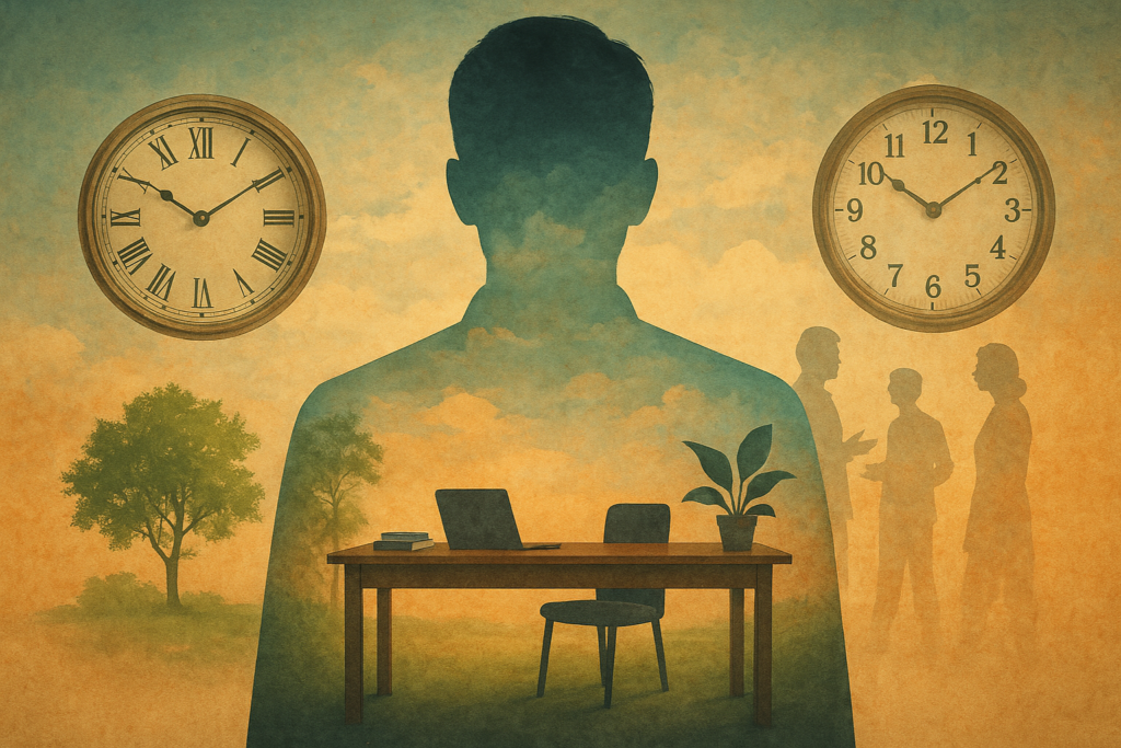 Kuis Workkii 2 Työpöytä ja tuoli kellojen kanssa