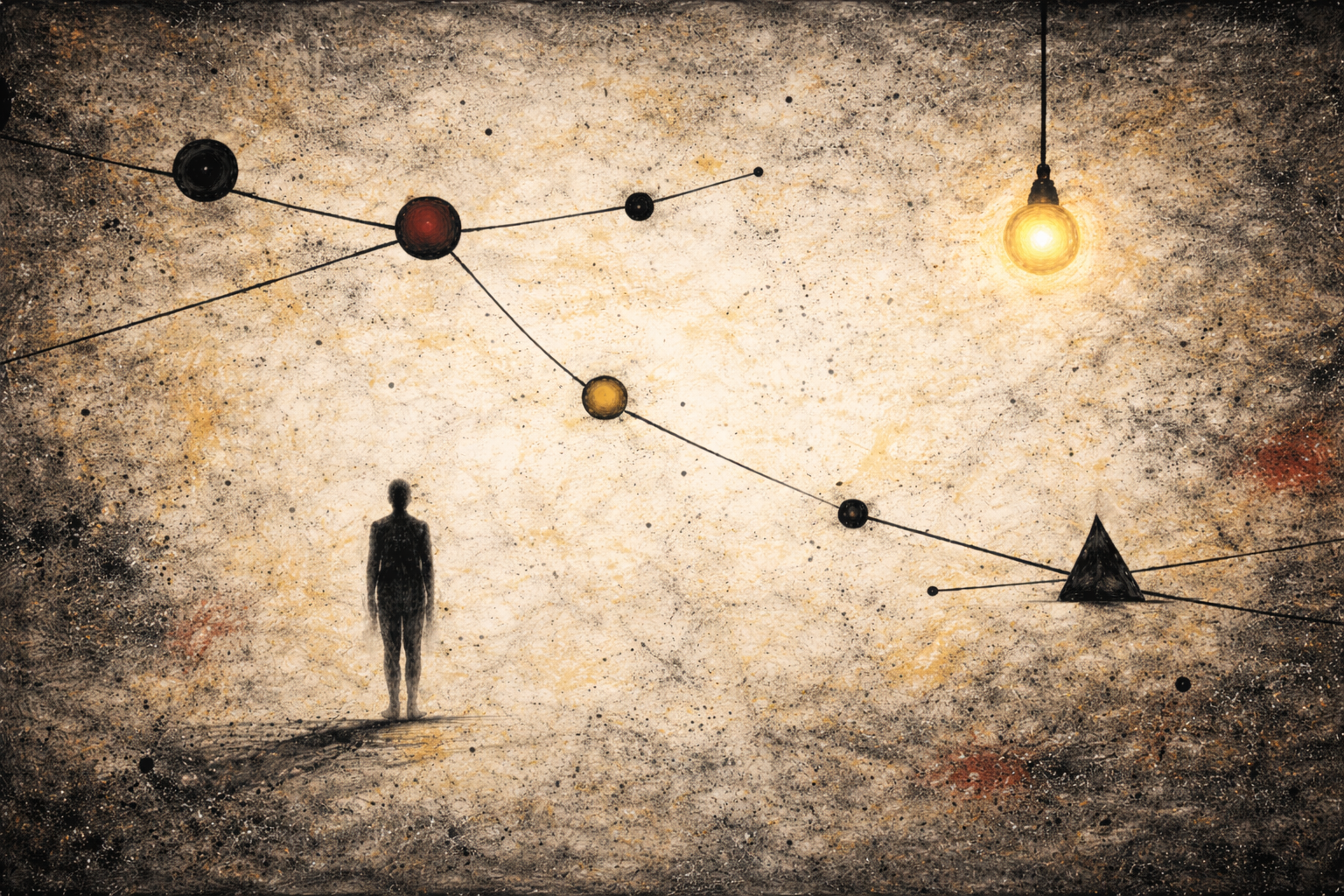 Abstrakti surrealistinen kuva hiljaisuudesta ja pysähtyneestä ajasta