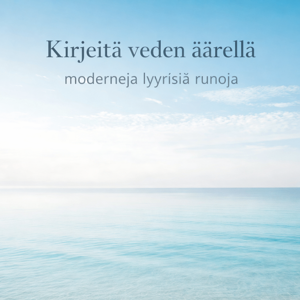 Minimalistinen veden pinta ja vaalea horisontti,rauhallinen ja ajaton näkymä