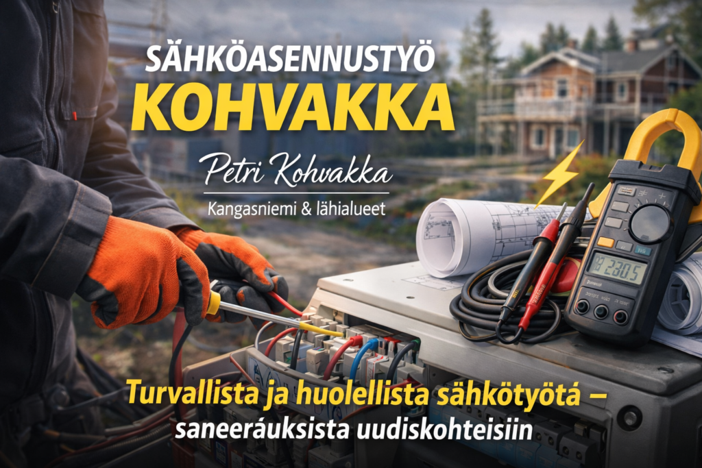 Sähköasennustyö Kohvakka tekee arjen sähkötyöt luotettavasti
