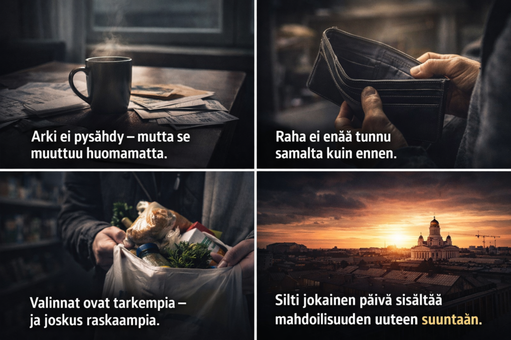 Miksi Suomen talous on pysähtynyt? 2 Neljän kuvan kokonaisuus suomalaisen arkipäivän menoista