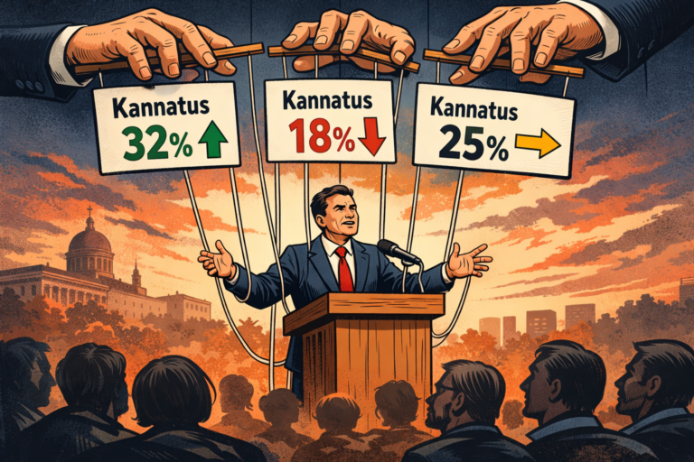 Poliitikko gallup-lukujen ohjaamana-poliittinen piirros gallup-demokratiasta