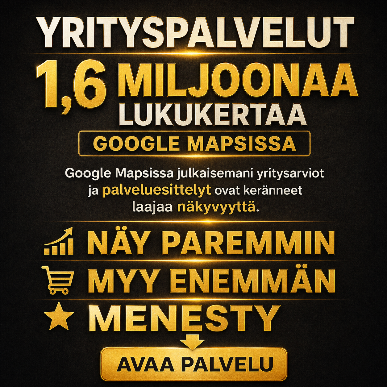 Kuva google Mapsissa esitettyjen arvostelujen kokonaismäärästä
