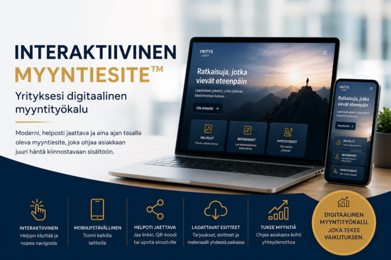 Interaktiivinen myyntiesite.Yrityksesi digitaalinen myyntityökalu.