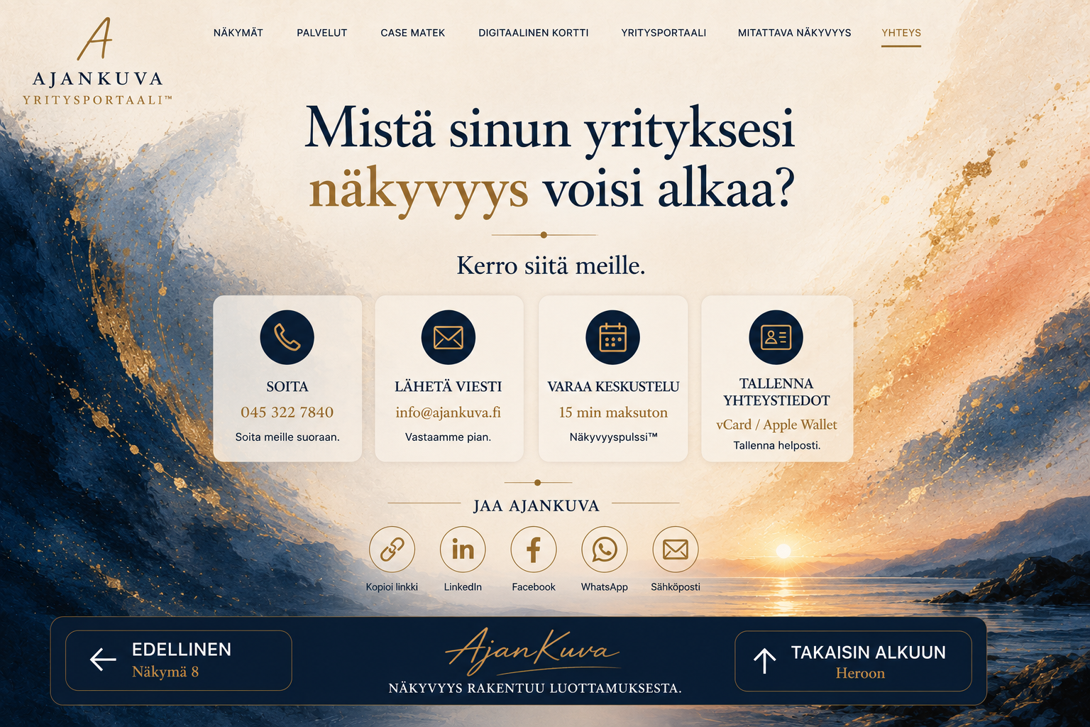 AjanKuvan yhteystiedot ja yhteydenottotavat.
